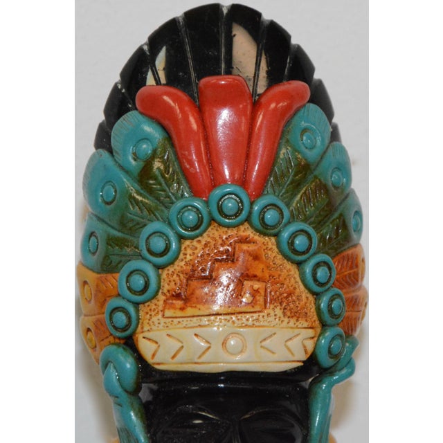 Carved Onyx Statuette With Embellishments For Sale - Image 4 of 10