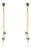 18k Gold Linear Drop Dangle Earrings With 1.2ct Blue Sapphire & Diamond- A Pair For Sale