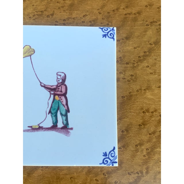 Mid 20th Century Vintage Dutch Delft Style Craftsmen Tile For Sale - Image 5 of 6