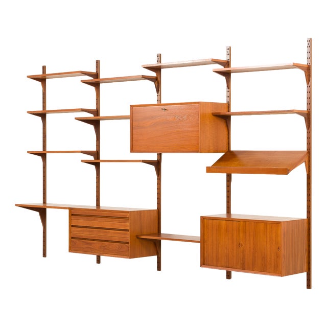 Four Bay Wall Unit by Poul Cadovius for Cado, 1960s For Sale