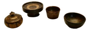 Folk Art Hand Made Treen Items, Set of 4