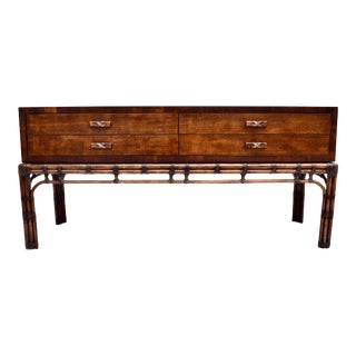 Henredon Circa East Console or Server on Rattan Base For Sale