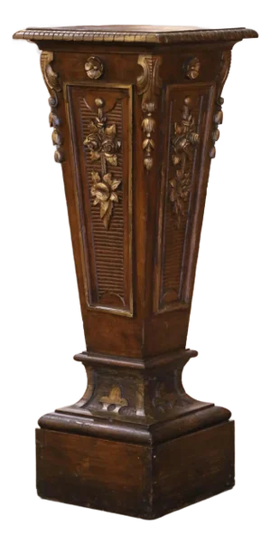 Early 20th Century French Carved Pine and Partial Gilt Pedestal Table