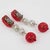 1980s Richard Kerr Red and White Jeweled Clip Earrings For Sale - Image 5 of 6