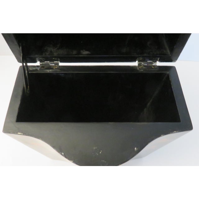 Black Vintage Asian Hinged Box Black Gold With Lemon Tree For Sale - Image 8 of 10