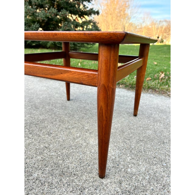 Vintage Heritage Mid-Century Danish Modern Solid Walnut Side Table | Sculpted Minimalist Accent Table | MCM End Table For Sale - Image 6 of 12