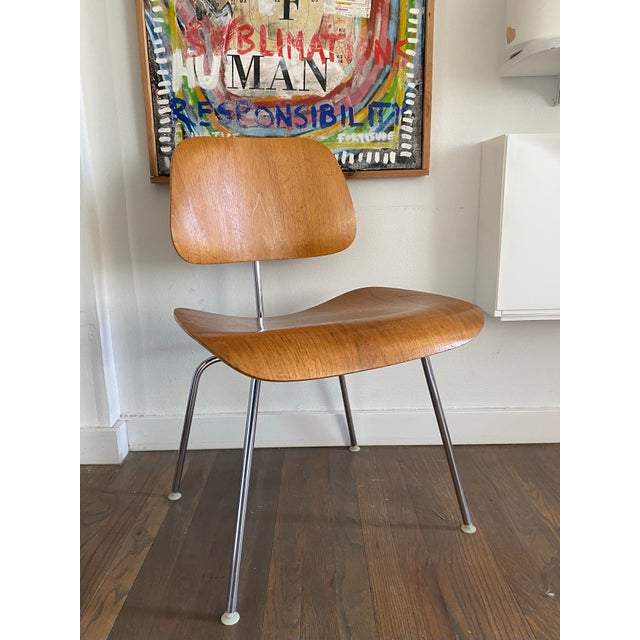 Authentic vintage DCM (Dining Chair Metal) designed by Charles & Ray Eames for Herman Miller, dating to the 1950s–early...