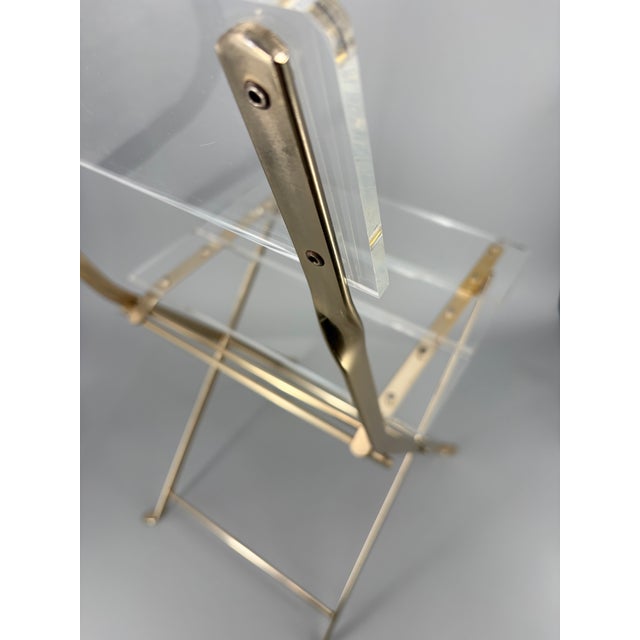 Metal Hollywood Regency Folding Chair by Yonel Lebovici and Bernard Berthet for Marais International, France, 1973 For Sale - Image 7 of 14