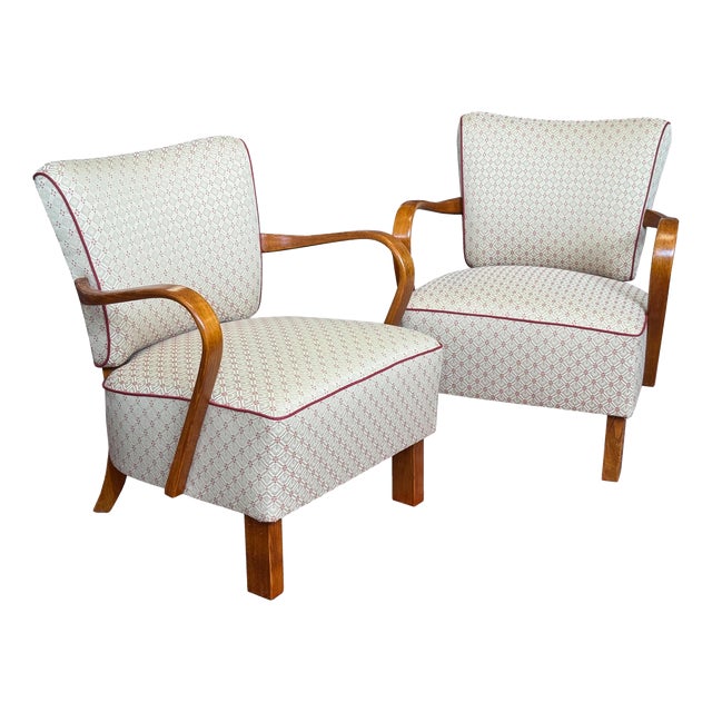 Art Deco Lounge Chairs by Jindřich Halabala for Up Závody, 1930s, Set of 2 For Sale