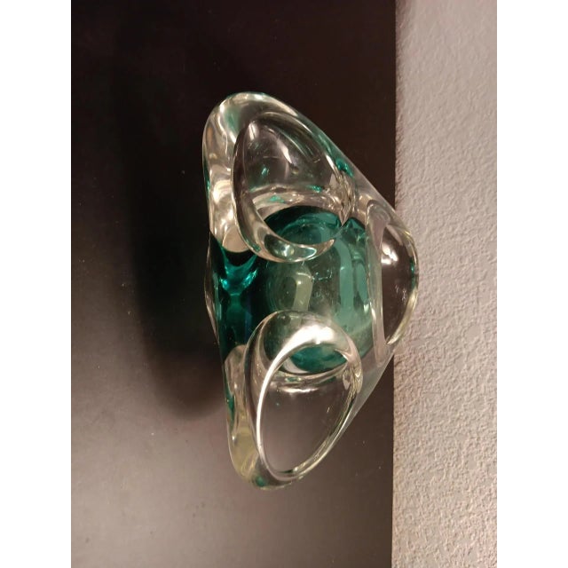 1980s 1980s Signed Adam Jablonski Polish Art Glass Multicolor Sculptural Bowl For Sale - Image 5 of 8