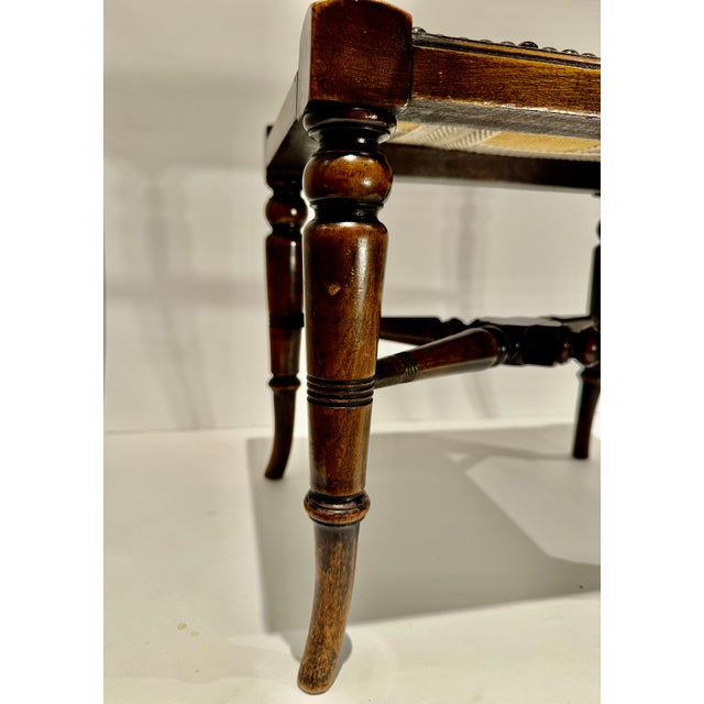 Antique English Hardwood Footstool, Aesthetic Movement Embossed Leather Circa 1880 For Sale - Image 9 of 13