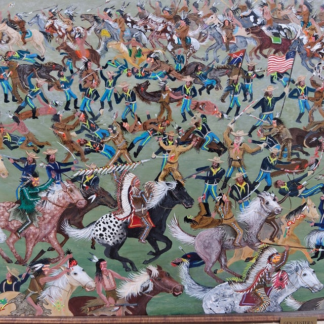 Late 20th Century Late 20th Century General Custer's Last Battle Oil on Canvas by Justin Wilbur Morgan 1929-2009 For Sale - Image 5 of 9