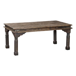 Antique Indian Teakwood Dining Table For Sale