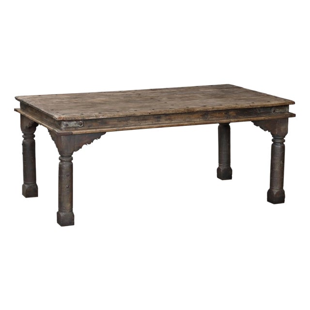 Antique Indian Teakwood Dining Table For Sale