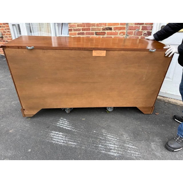 Late 20th Century Henkel Harris Chippendale Style Solid Cherry Dresser With Mirror For Sale - Image 16 of 17