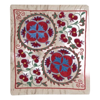 17"x20" Silk Embroidery Cushion Cover. Handmade Pillowcase. Modern Lace Pillow For Sale