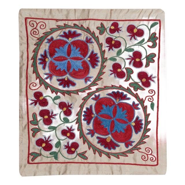 17"x20" Silk Embroidery Cushion Cover. Handmade Pillowcase. Modern Lace Pillow For Sale