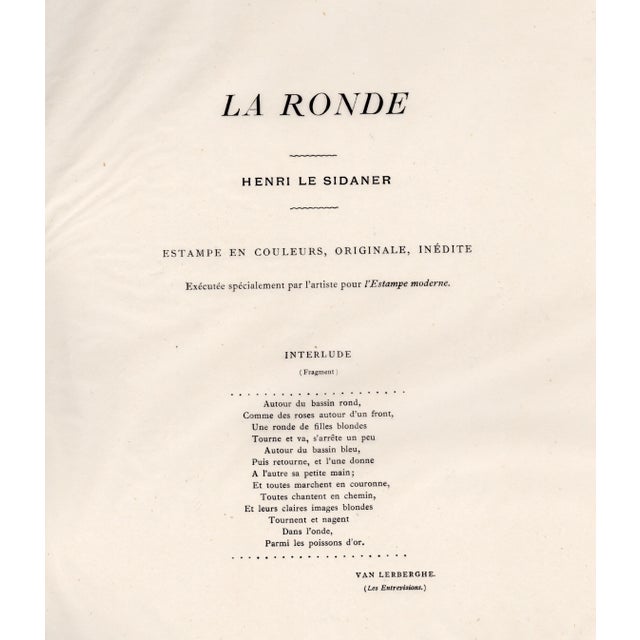Henri Eugène Le Sidaner, La Ronde (The Round Dance), 1898, Original Lithograph For Sale - Image 6 of 8