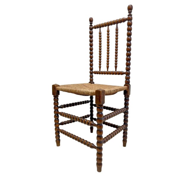 Antique Oak Bobbin Turned Chair, 1900s For Sale - Image 9 of 10