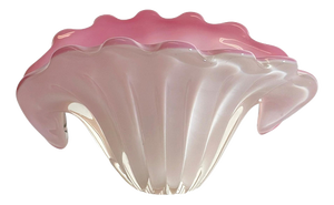 Pink Alabastro Murano Glass Clam Shell Bowl from Seguso, Italy, 1960s