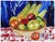 Substantial and period mid century modernist impasto still life of a basket of fruit upon a table by Monterey, California...