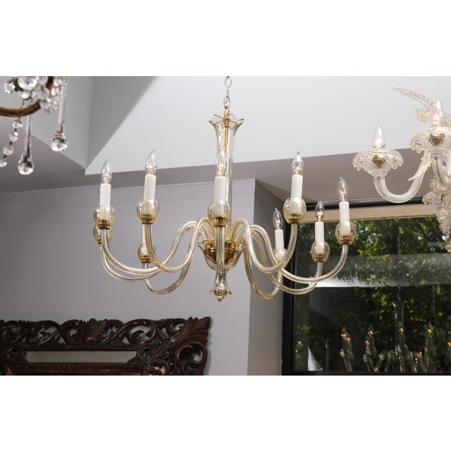 1960s 10-Light Venetian Glass Chandelier - Italy For Sale - Image 18 of 18