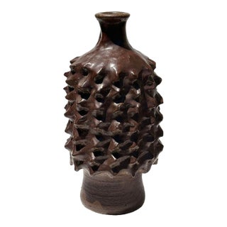 Ka-Kwong Hui MCM Vintage Studio Art Pottery Vase For Sale