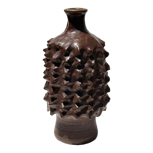 Ka-Kwong Hui MCM Vintage Studio Art Pottery Vase For Sale