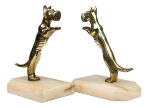 Art Deco Bookends in Copper with Marble Bases, France, 1930s, Set of 2