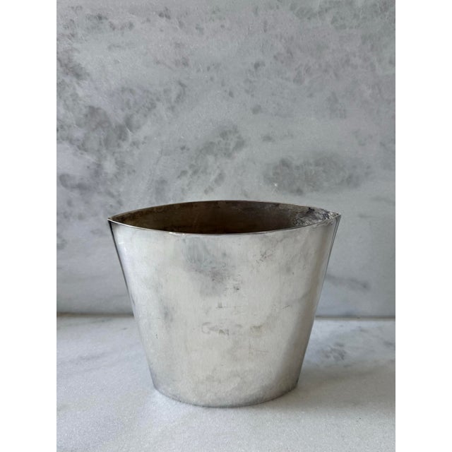 Mid 20th Century Mid Century Modernist Silver Metal Vase For Sale - Image 5 of 9