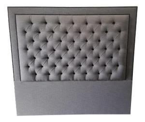 Gray Upholstered Button Diamond Tufted Headboard
