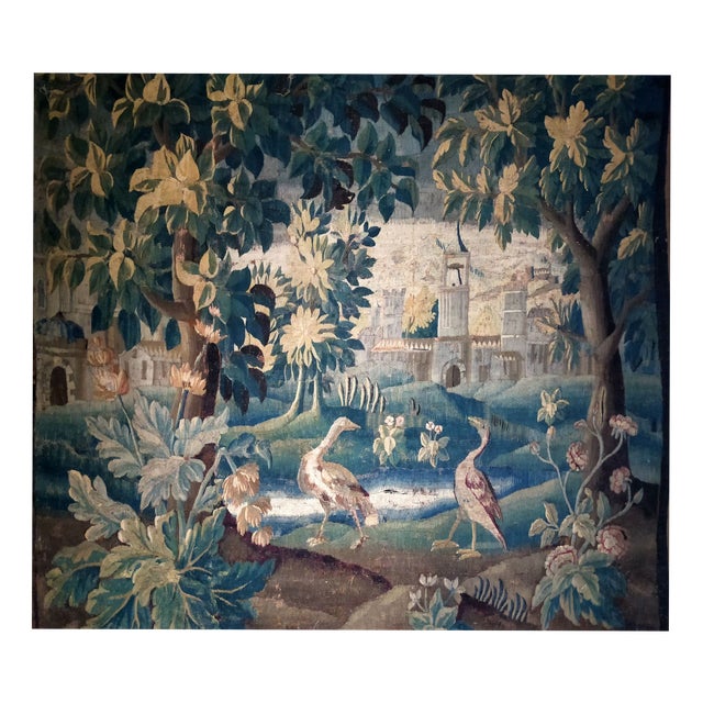 Antique Aubusson Tapestry in Wool, 1700s For Sale