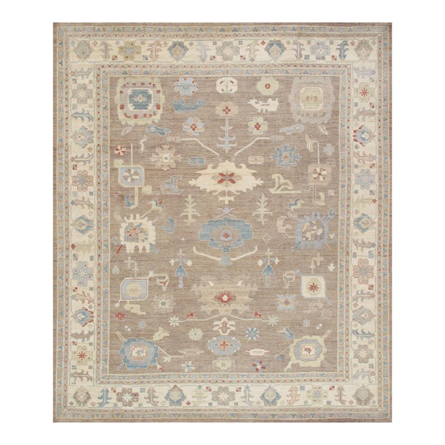 Pasargad Home Melody Mocha Wool Area Rug-12' 6'' X 14' 5'' For Sale
