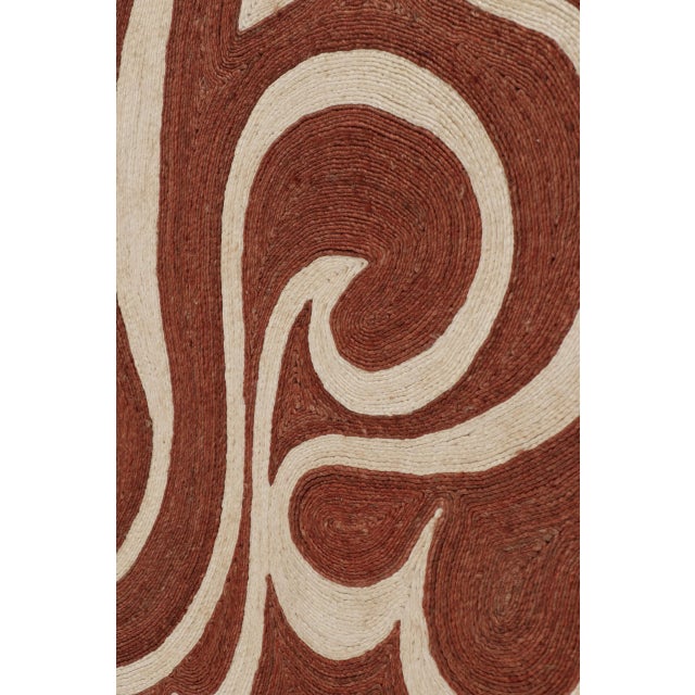 Textile Contemporary Mid-Century Brick Red & Cream Abaca Rug by Rug & Kilim, India For Sale - Image 7 of 10