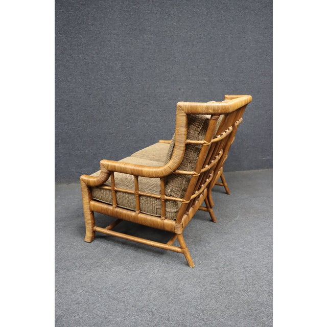 Braxton Culler Split Reed Bamboo Rattan Loveseat Settee For Sale - Image 13 of 13