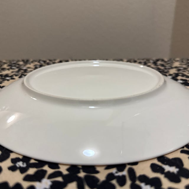 1940s Painted Porcelain Plate Featuring an Apple Motif With a Gold-Trimmed Rim For Sale - Image 5 of 6