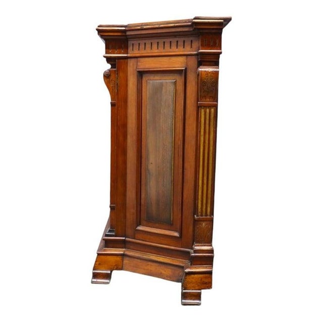 Late 19th Century Renaissance Revival Ebonized Walnut Paneled Credenza With Marquetry & Inlay For Sale - Image 10 of 14