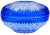 American Crystal-Cut Blue Lidded Bowl For Sale - Image 3 of 8