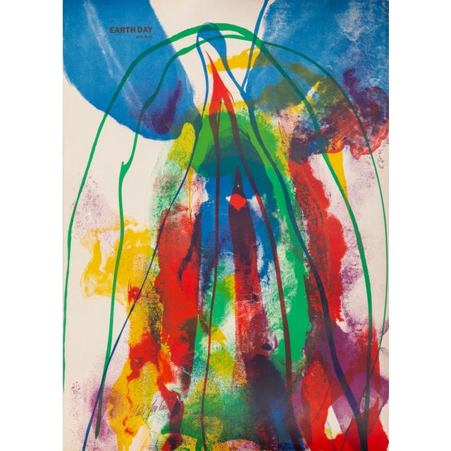 Paul Jenkins Paul Jenkins, "Earth Day", Signed Lithograph For Sale - Image 4 of 4