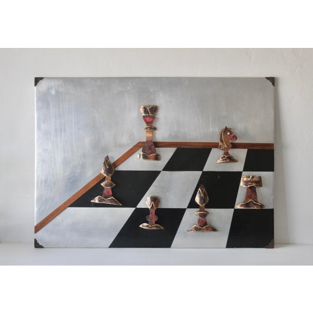 Alex Kovacs Large Metal Chess Board Wall Sculpture Signed Mid 20th Century Modern For Sale - Image 4 of 18