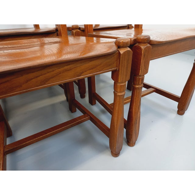 Vintage Brutalist Chairs in Oak Wood, 1960s, Set of 6 For Sale - Image 17 of 18