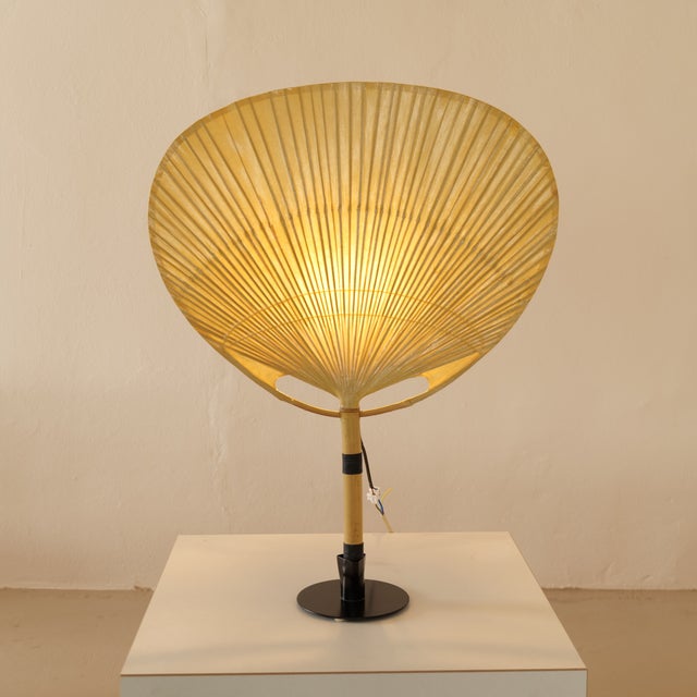 Brown Uchiwa III Table Lamp by Ingo Maurer for M Design, 1970s For Sale - Image 8 of 8