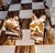 1980s 1980s Rare and Distinct Handcrafted Onyx and Marble Chess Set on Jacobean Style Wooden Frame For Sale - Image 5 of 13