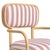 Wood Dorine Striped Performance Linen & Rattan Dining Armchair, Cherry For Sale - Image 7 of 9