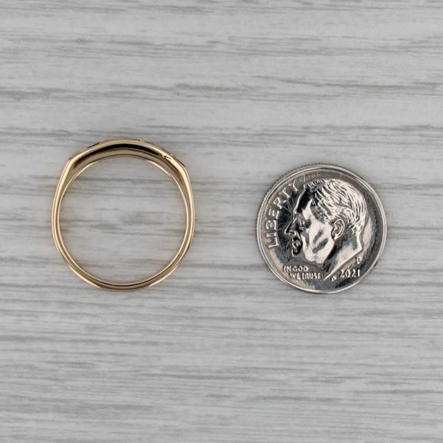 0.80ctw Blue Sapphire Ring 18k Yellow Gold Stackable Band Size 6.75 For Sale - Image 4 of 8