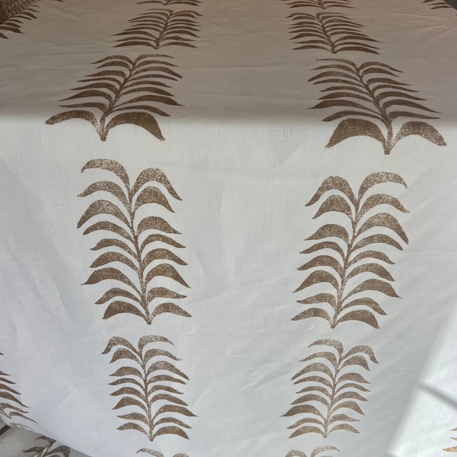 Textile Heather Chadduck Grande Frond in Caramel Linen Fabric- 2 Yards For Sale - Image 7 of 8