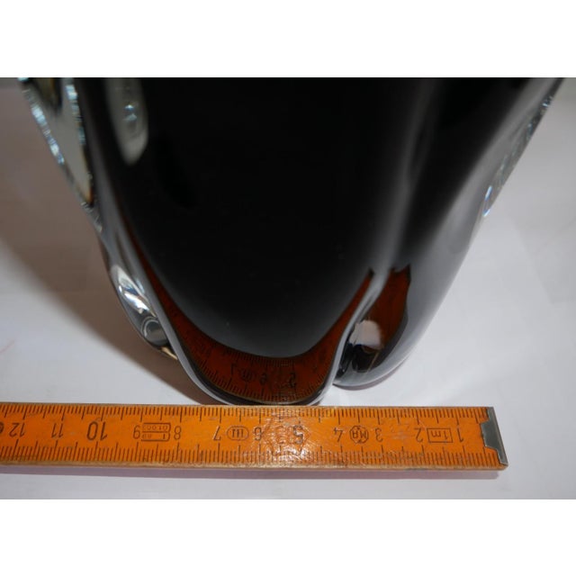Vintage Black Murano Glass Handkerchief Vase, 1970s For Sale - Image 9 of 13