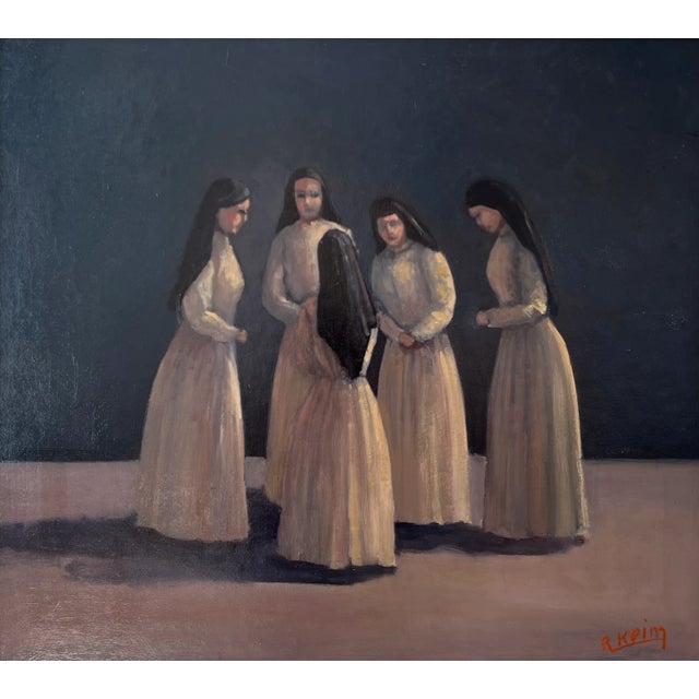 R. Keim, Réunion, Oil on Wood, Framed For Sale - Image 11 of 11