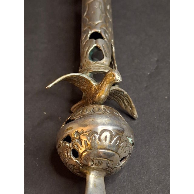 Large Antique Vintage Russian 84 Silver Torah Pointer Yad 13.75" Composite 121g For Sale In Boston - Image 6 of 18