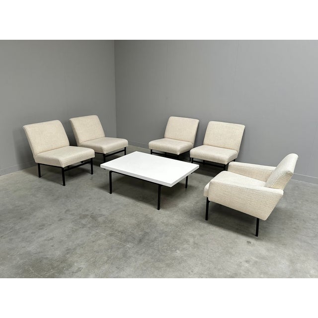 Mid-Century Modern Chairs and Coffee Table, 1960s, Set of 6 For Sale - Image 4 of 15